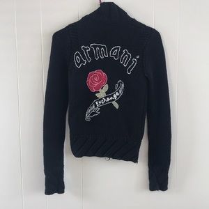 Vintage Armani Exchange Knit Sweater Jacket XS
